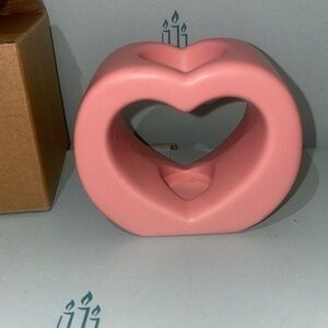 Partylite pink, ceramic heart holder
